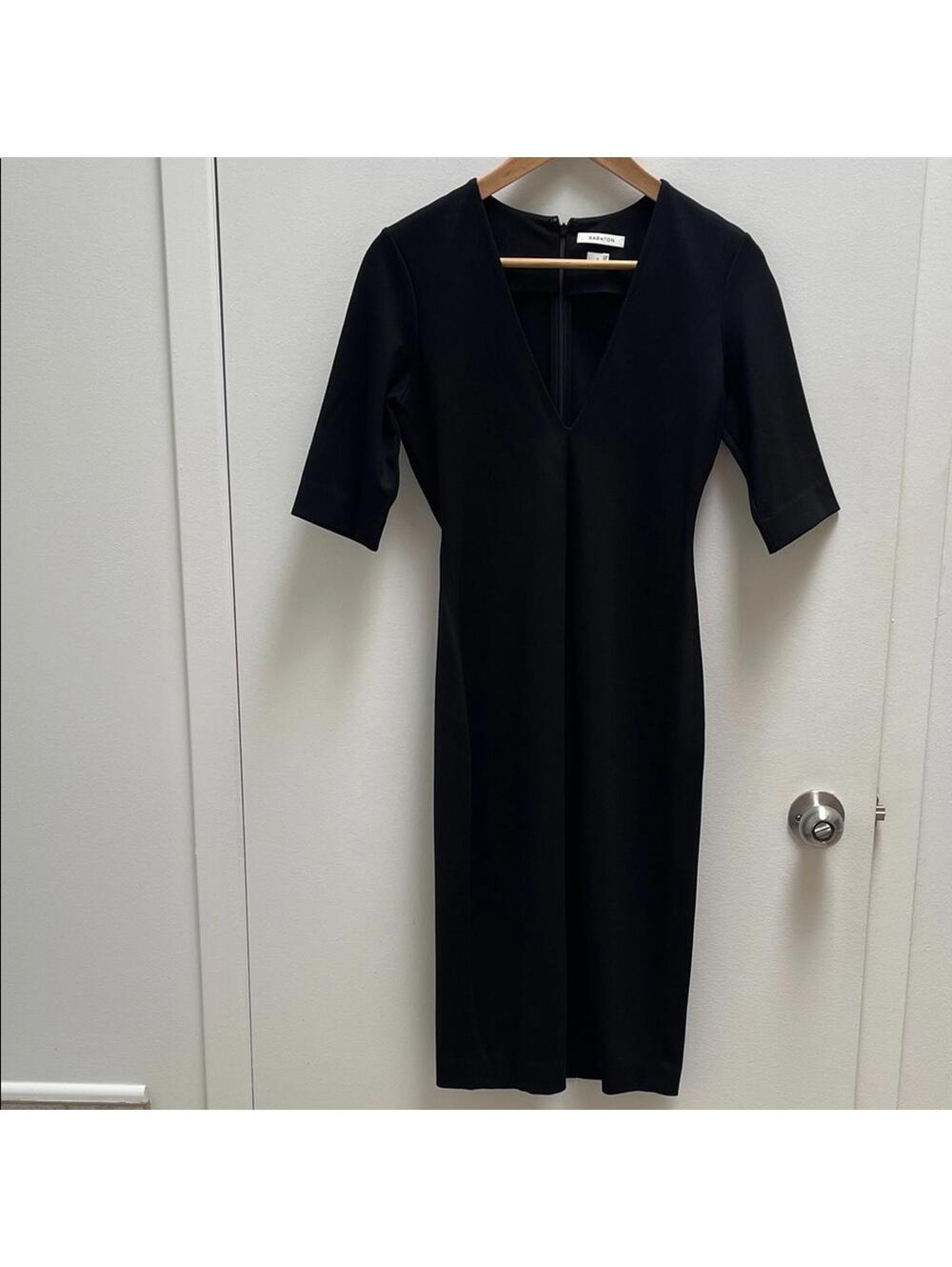 Elegant Black Midi Dress - Babaton by Aritzia size 6